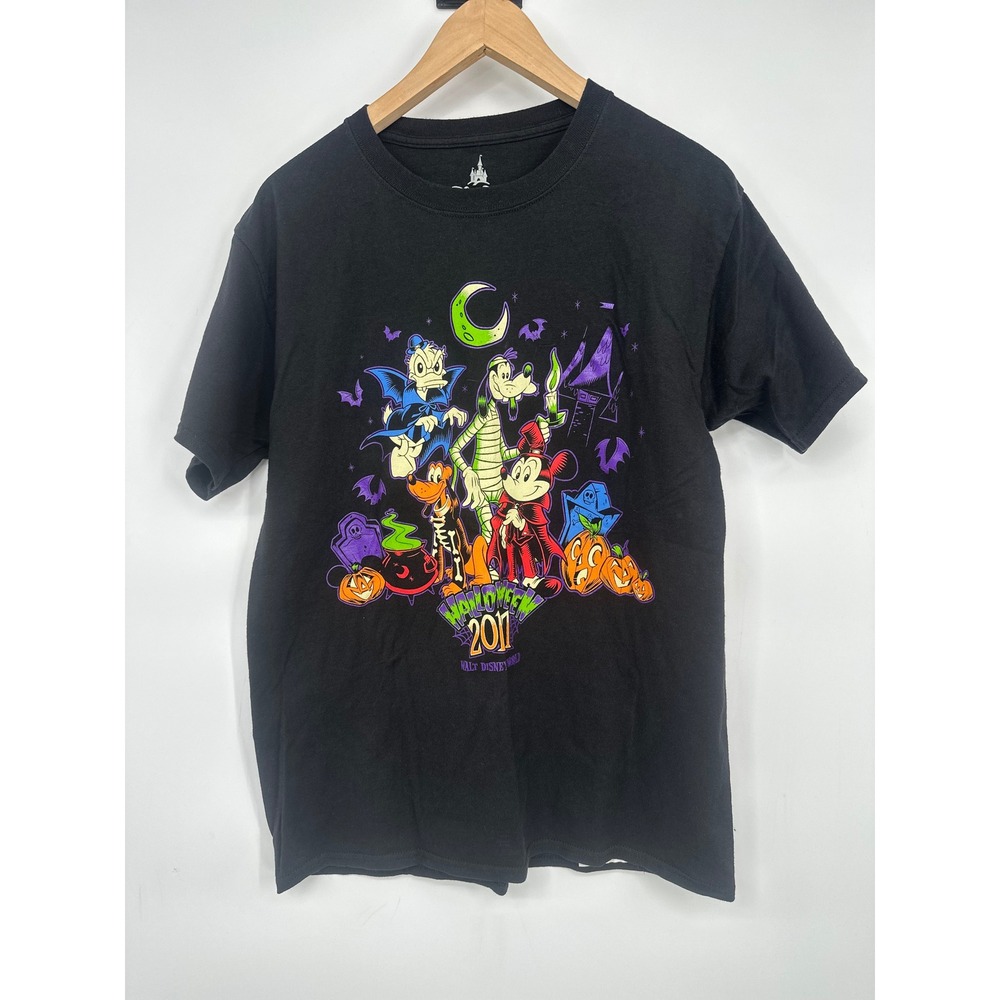 Disney T-Shirt Mens Medium Black Halloween 2017 Mickey Mouse Graphic Tee